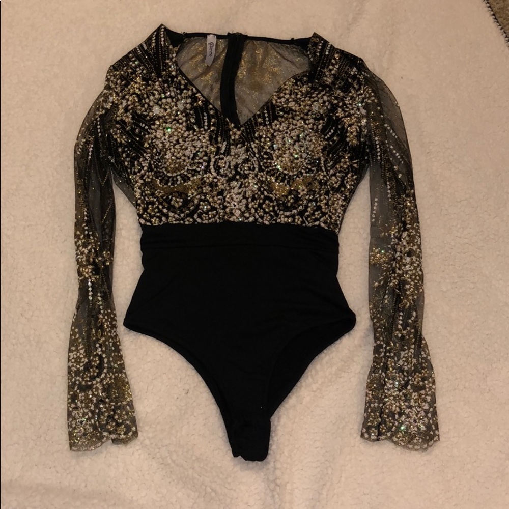 Black glittery bodysuit